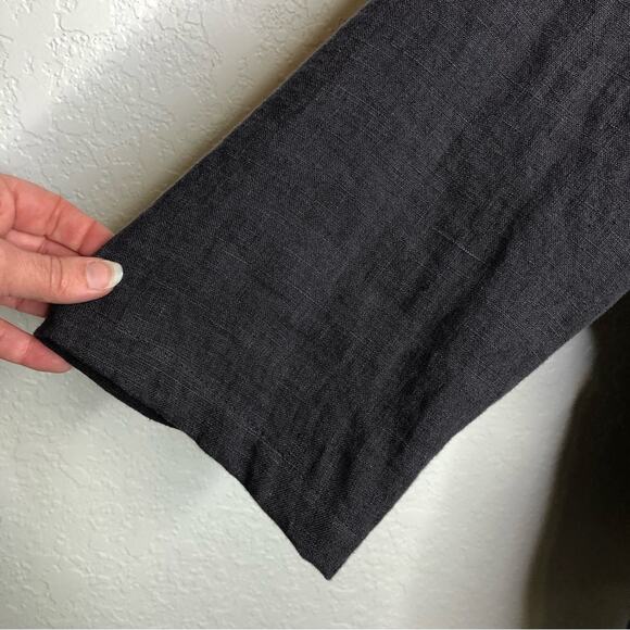 Milkit charcoal gray linen belted wrap nursing robe / cardigan size One Size - Picture 8 of 15